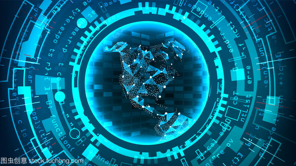 未來科技連接結構。矢量抽象背景。藍色的電子網(wǎng)絡。數(shù)字系統(tǒng)設計